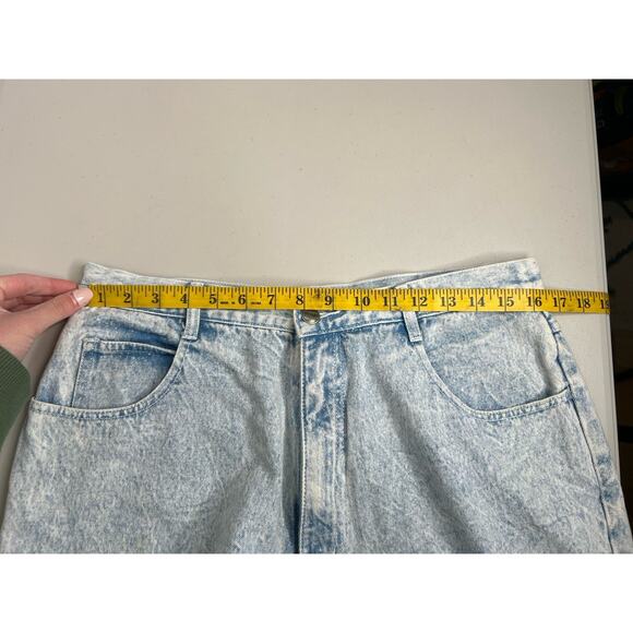 Vintage Stefano 80s Bows Acid Wash Jean Shorts High Rise Women’s Tag Size 18 - Picture 8 of 10